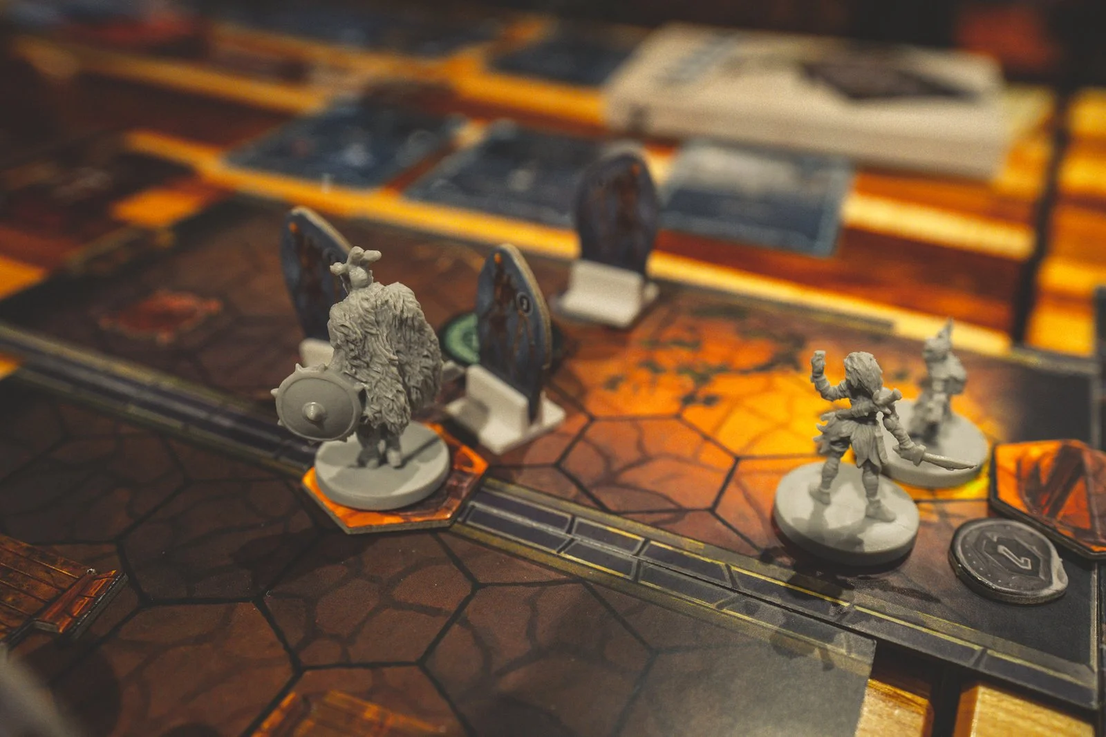 open board games and figures laying on a table