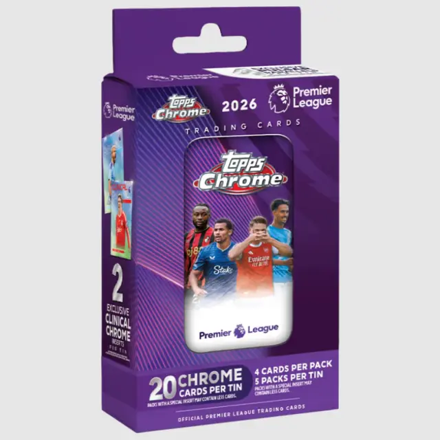 topps-chrome-premier-league-tin-2026 Topps premier league tin