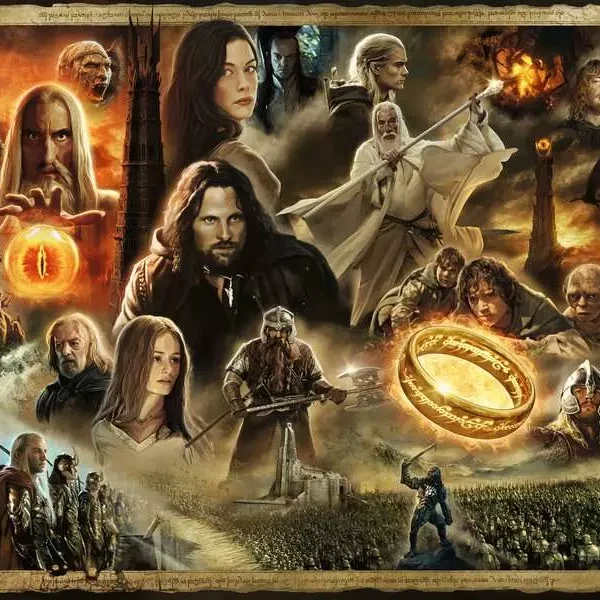 lord of the rings puzzle 2000 pieces completed art