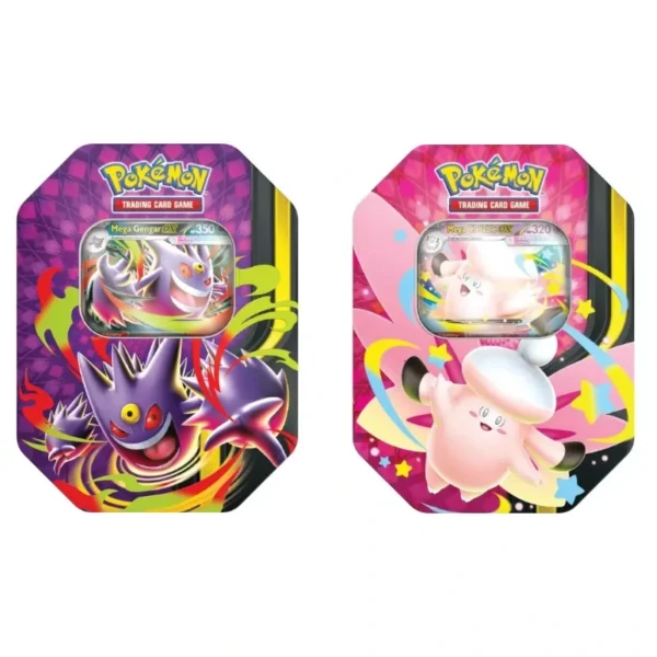 mega moonlit tin pokemon clefable and gengar