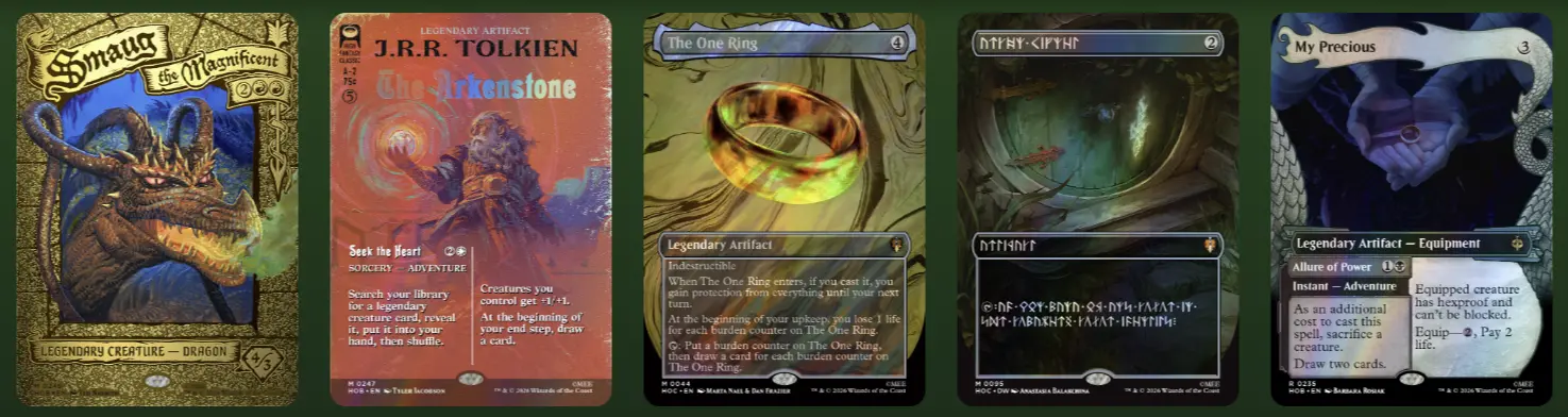 the hobbit card collection