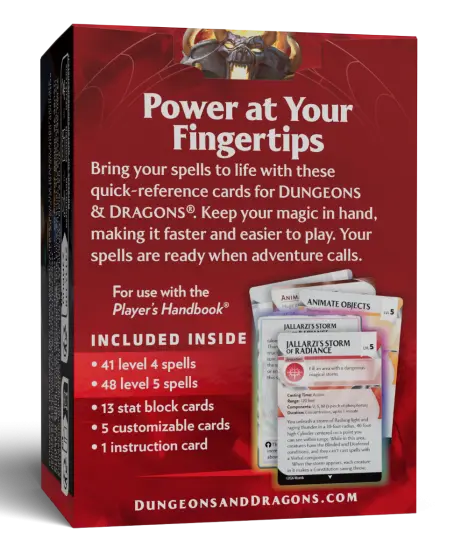 d&d reference cards level 4 back